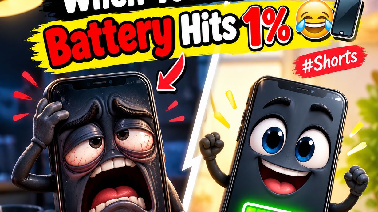😱 When Your Phone Battery Hits 1% 😂📱🔋 #Shorts
