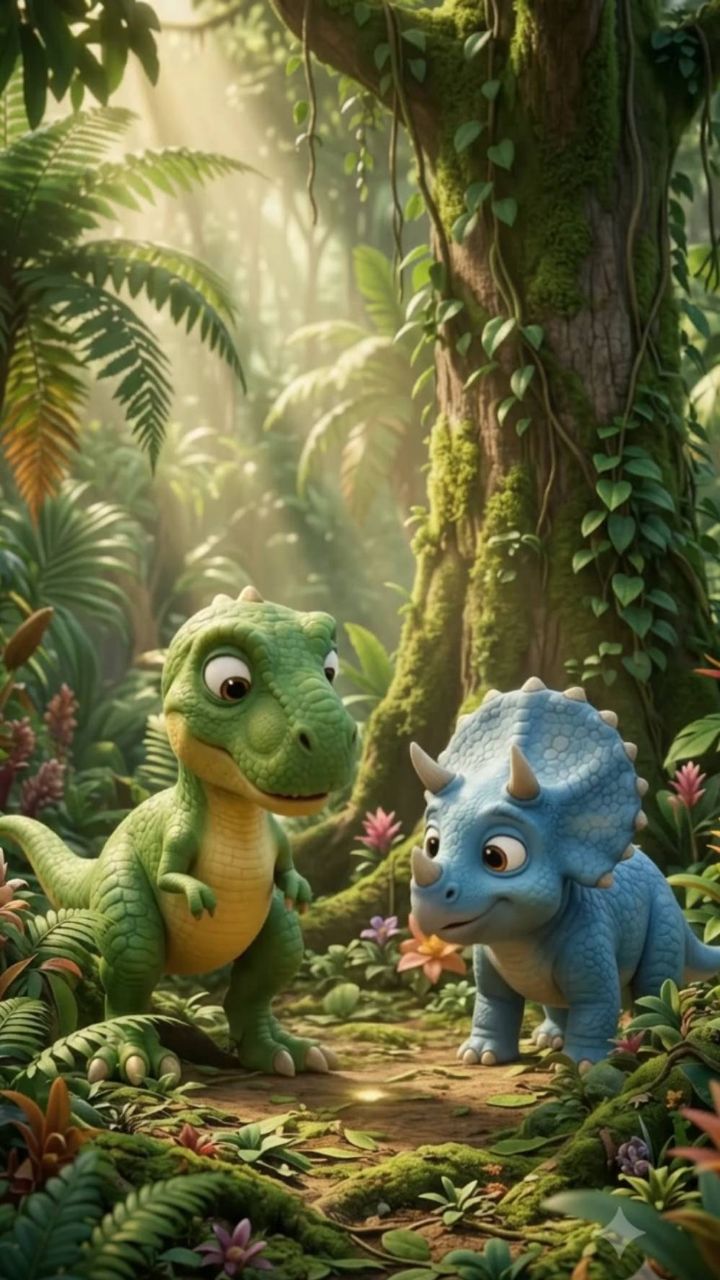 Green dainasour or blue ki kela wali kahani