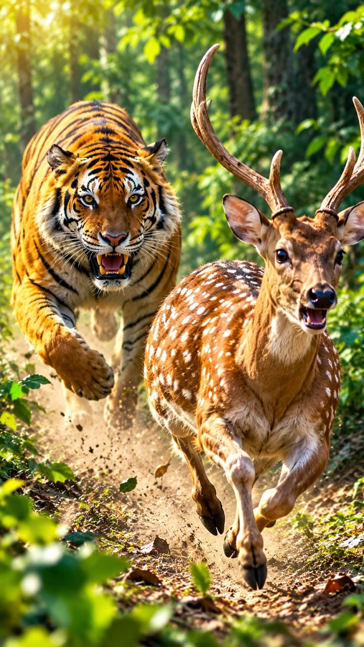বাঘের হাত থেকে হরিণ কি পালাতে পারবে? 😱🐅 #Shorts