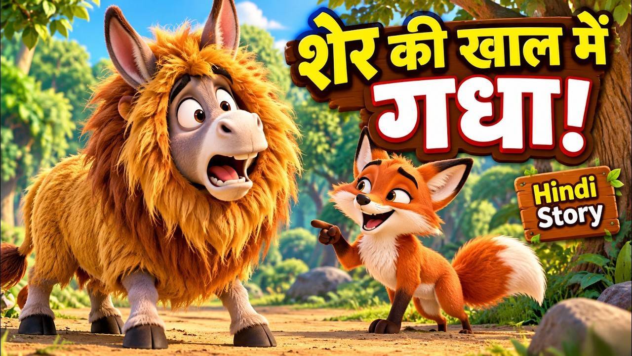 शेर की खाल में गधा | The Ass in the Lion's Skin story in Hindi | Hindi Moral Story for Kids