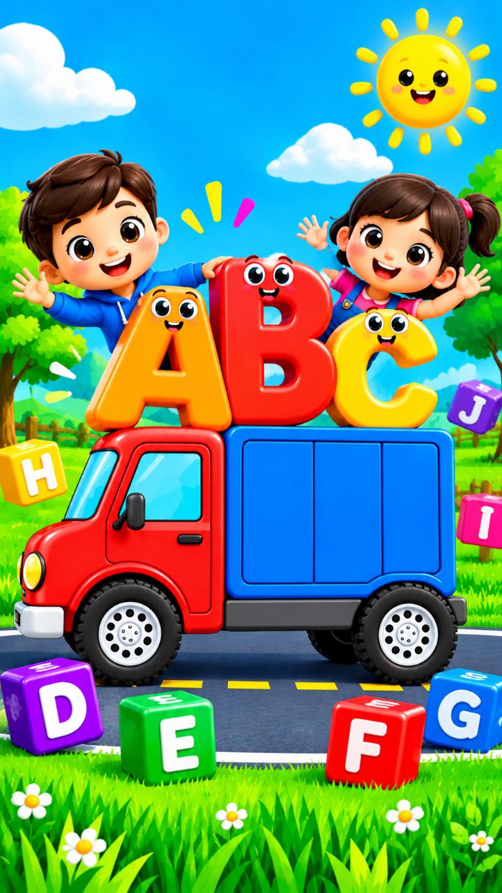🚚 ABC Song for Kids | Learn ABC Alphabet with Colorful Truck & Cute Cartoon Kids | ABC Learning
