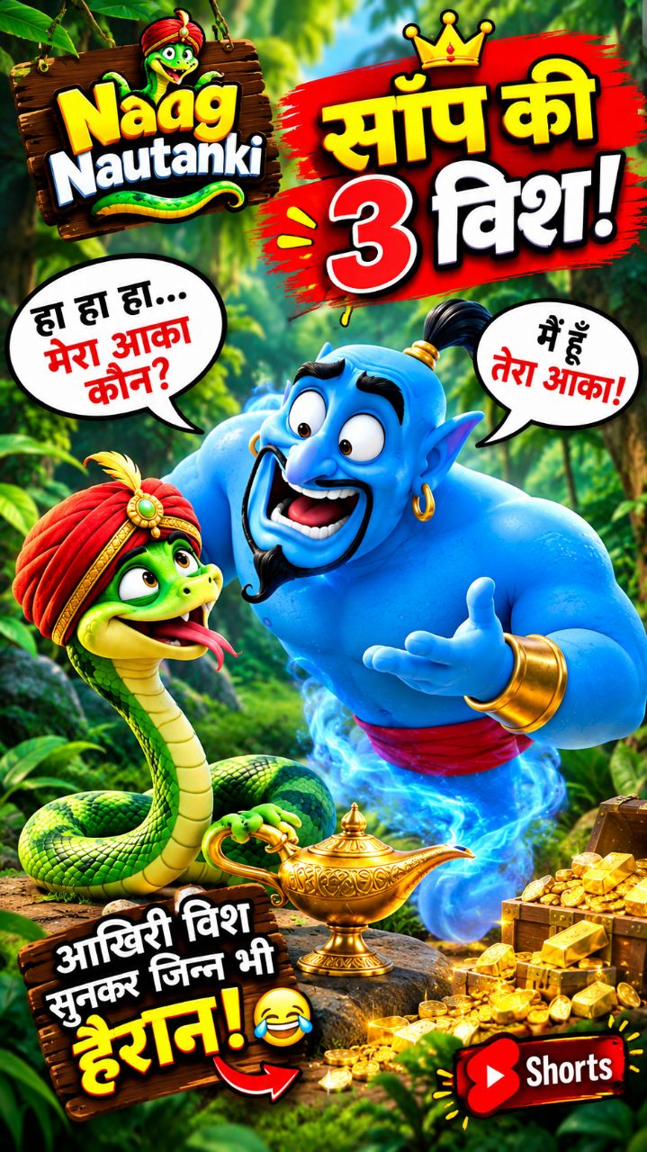 🐍 साँप ने माँगी ऐसी तीसरी विश कि जिन्न के उड़ गए होश! 😂🧞 | Funny Cartoon