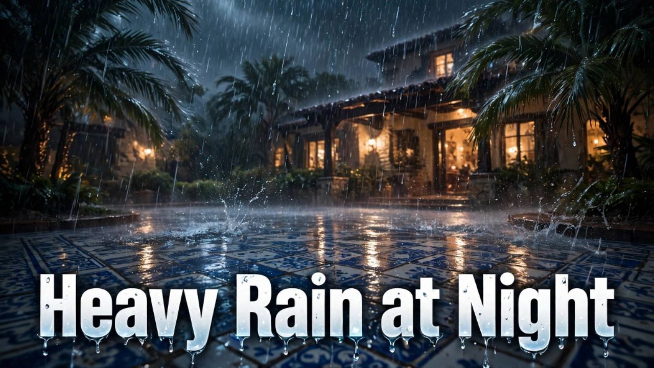 Heavy Rain at Night in Faisalabad | Tez Barish Ki Khoobsurat Raat | Night Rain Video