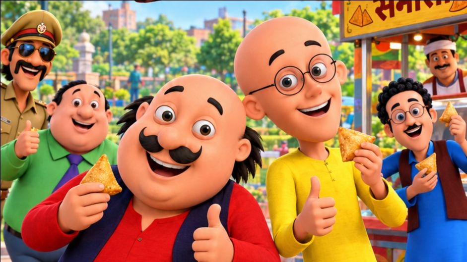 मोटू पतलू आज अजीत भाई के घर पाए है समोसे खाने