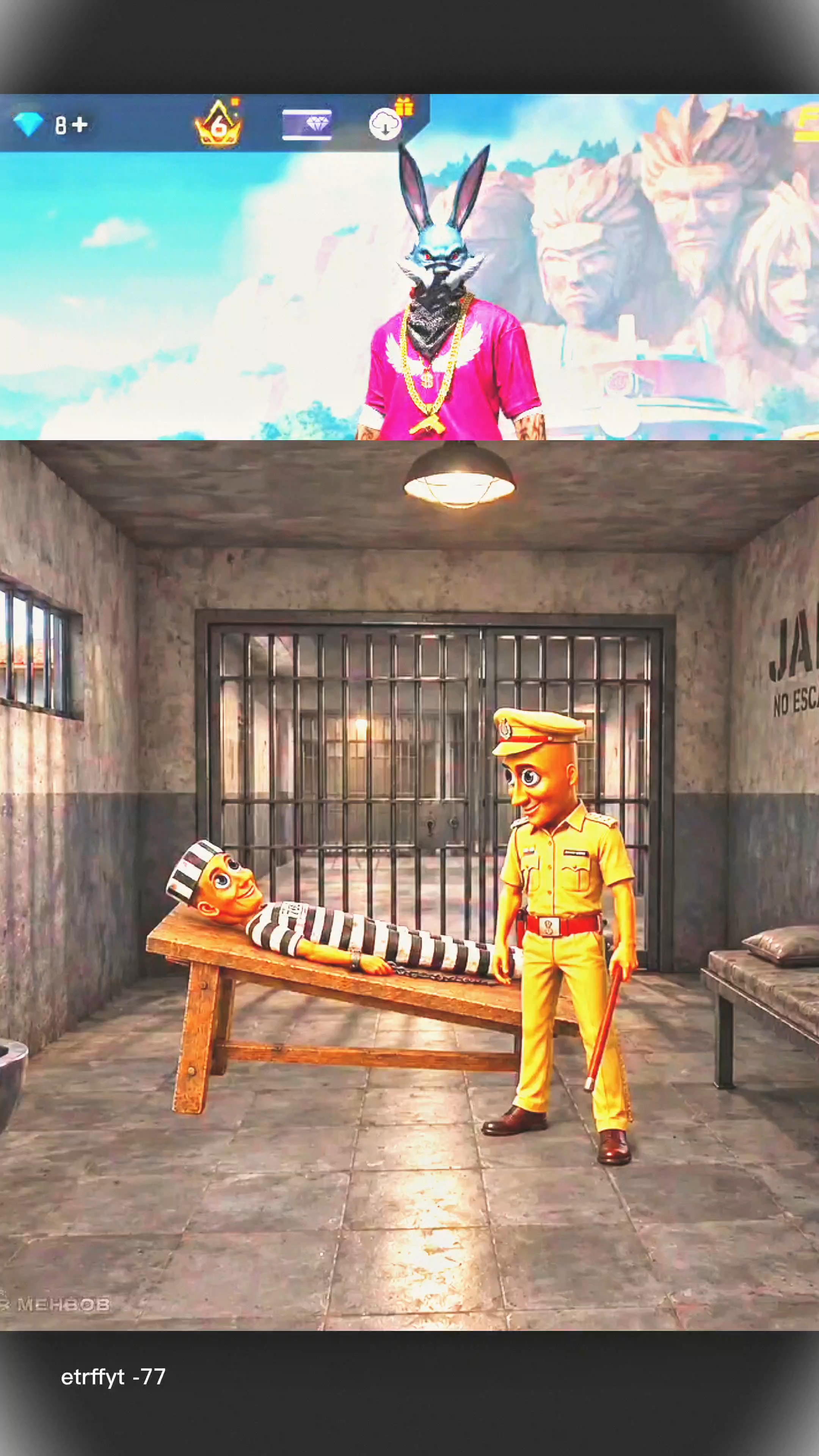 Tungtung sahur Jail me😁 #funny #viralvideo #shortvideo #comadyreels #freefire game