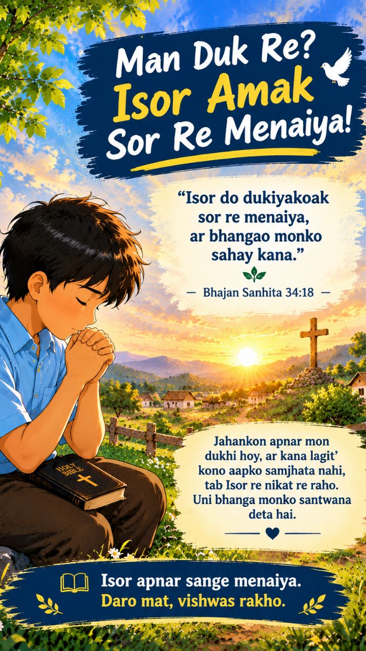 ❤️ Man Duk Re? Isor Amak Sor Re Menaiya 🙏🕊️ | Psalm 34:18 | Santali Christian Reel ✝️