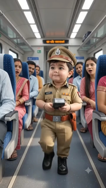 छोटा दरोगा सब पर भारी 😂👮 ट्रेन में मचा दिया बवाल!
#BabyPolice #TrainComedy #FunnyAI #3DAnimation
