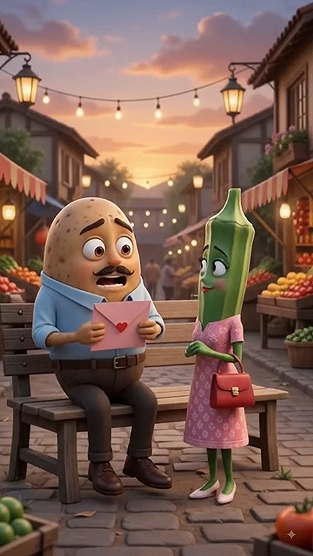 🥔🥒 आलू सेठ और लौकी रानी का प्रेम पत्र! 😂💌 | मजेदार हिंदी कार्टून वीडियो 🤣❤️