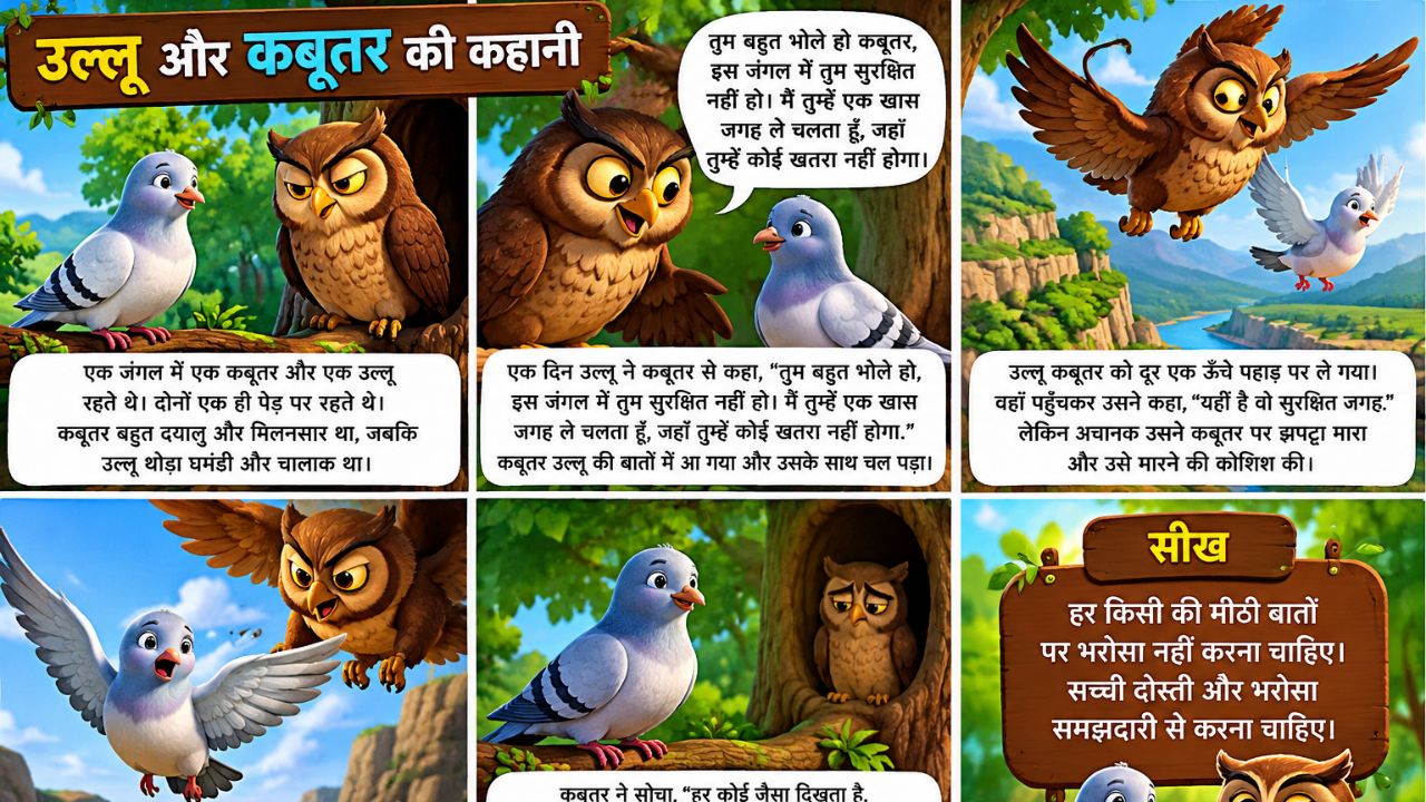Ullu aur kabutar ki dosti