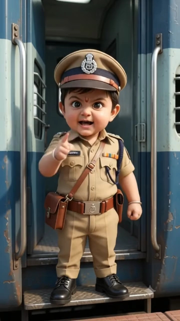 😂 ट्रेन में आ गया सबसे छोटा पुलिसवाला! 👮🚆 टिकट दिखाओ वरना चालान कटेगा 🤣

#FunnyVideo #3DAI #Baby