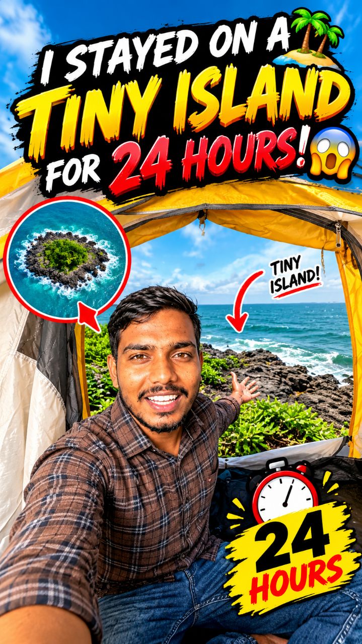 I Stayed on a Tiny Island for 24 Hours! 😱 #shorts #minivlog #vairal #24hourschallenge