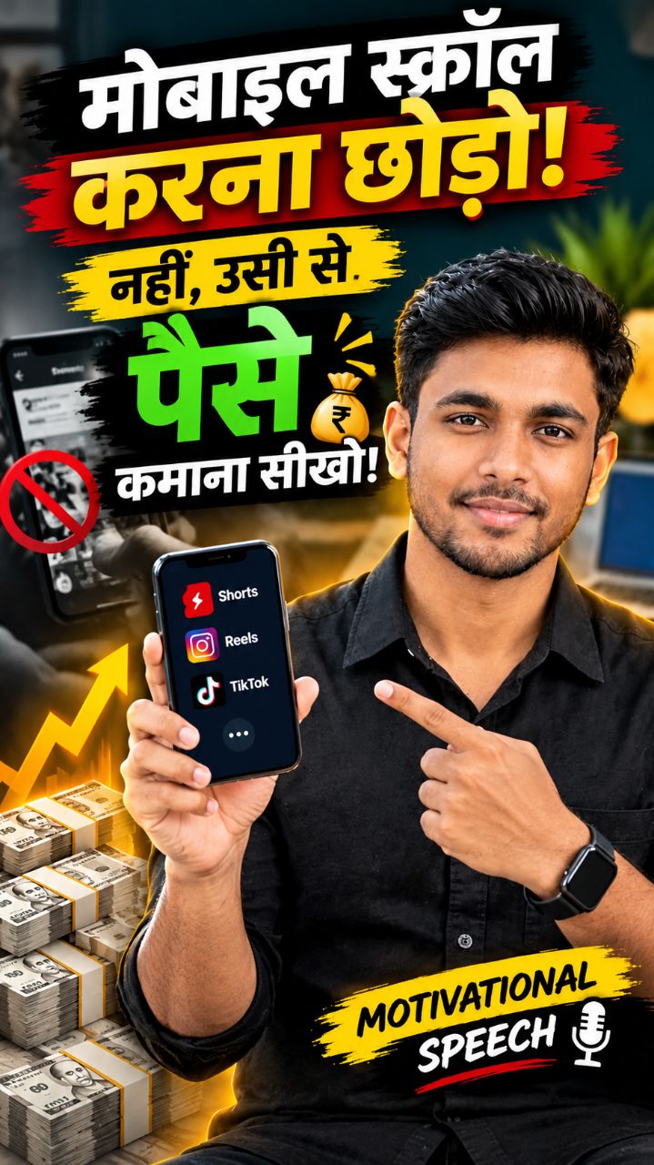 मोबाइल स्क्रॉल करना छोड़ो नहीं, उसी से पैसे कमाना सीखो! 💰 | मोटिवेशनल स्पीच