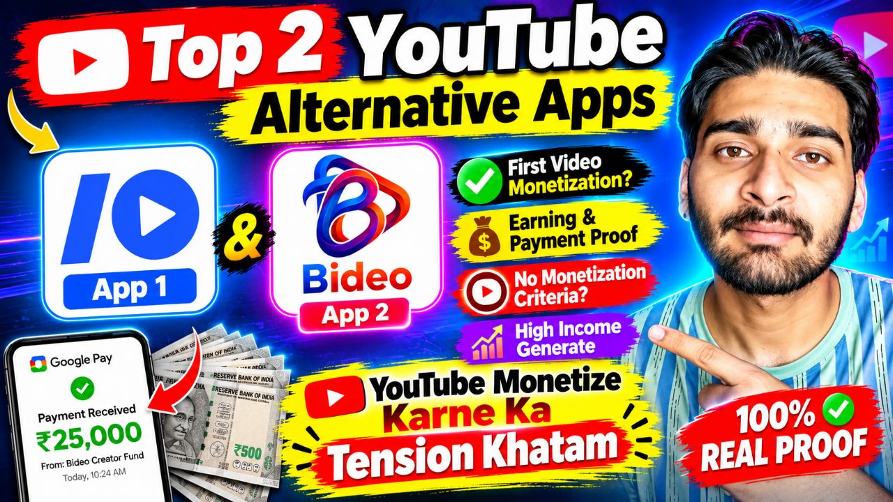 Top 2 YouTube Alternative Apps 🔥 First Video Se Monetization? | Earning & Payment Proof 2026