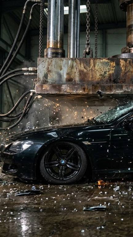 Hydraulic press vs BMW 😭