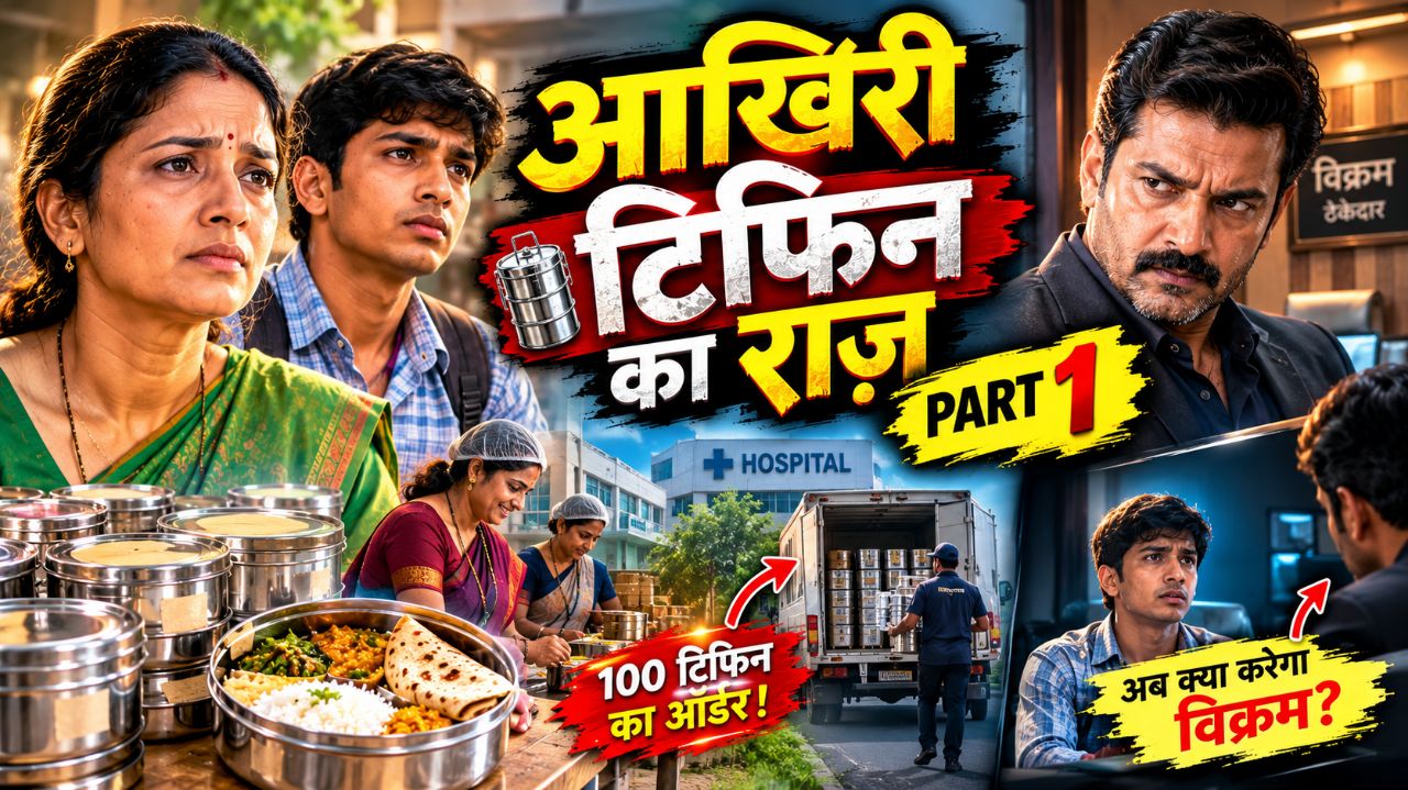 😱 आखिरी टिफिन का राज़ 😨 | माँ-बेटे की मेहनत और विक्रम का खतरनाक खेल! 🔥 | PART 1 🎬 #HindiStory #S
