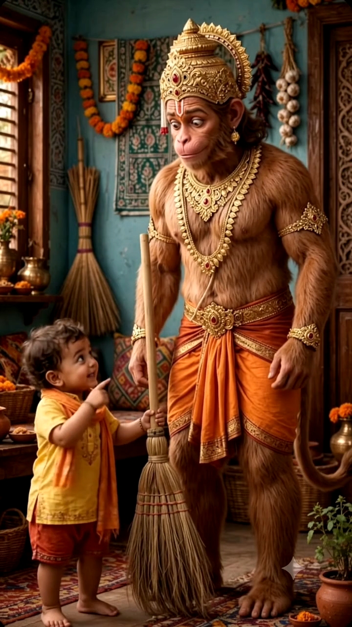 बेबी ने बनाई खतरनाक सब्जी 😂 हनुमान जी ने सिखाया मजा 🤣 #shorts