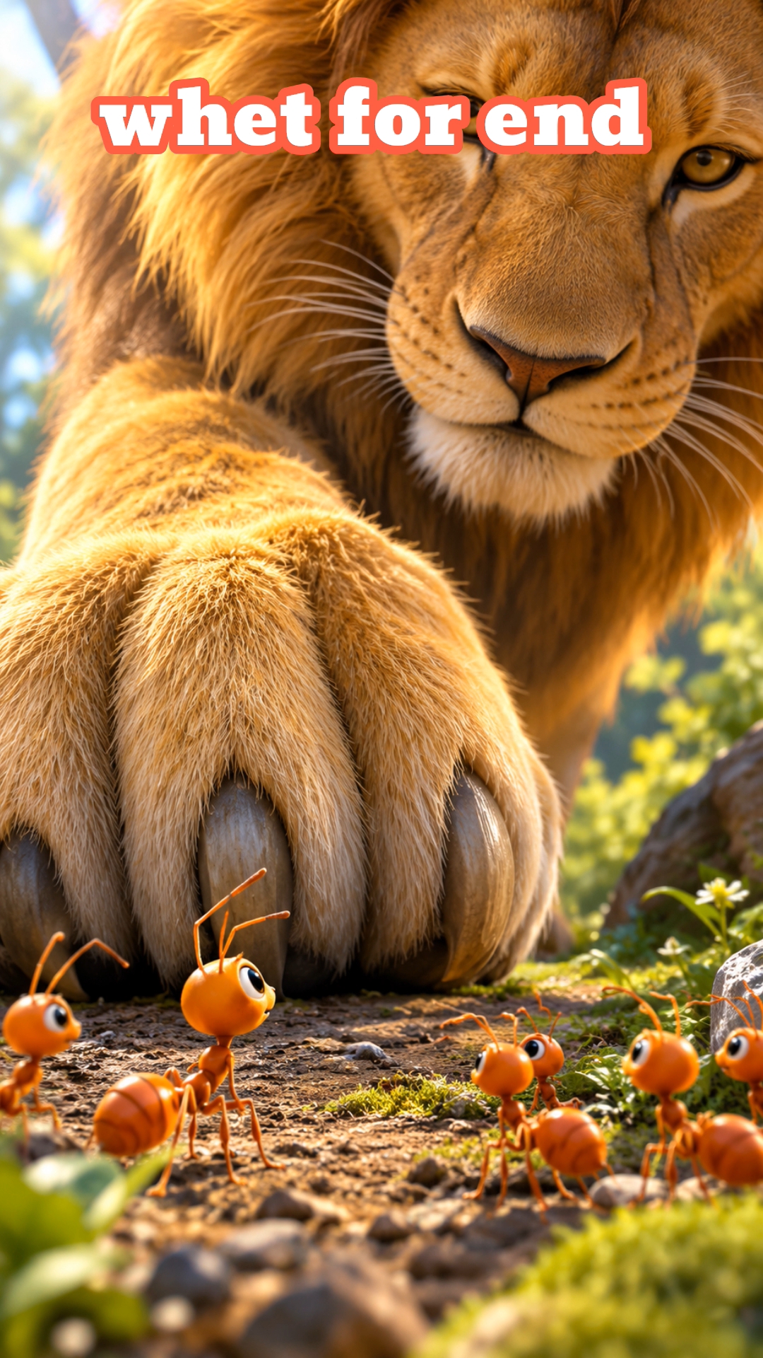 🤯🦁 A Giant Lion Meets Tiny Ants! 🐜😱 You Won’t Believe This! #Shorts