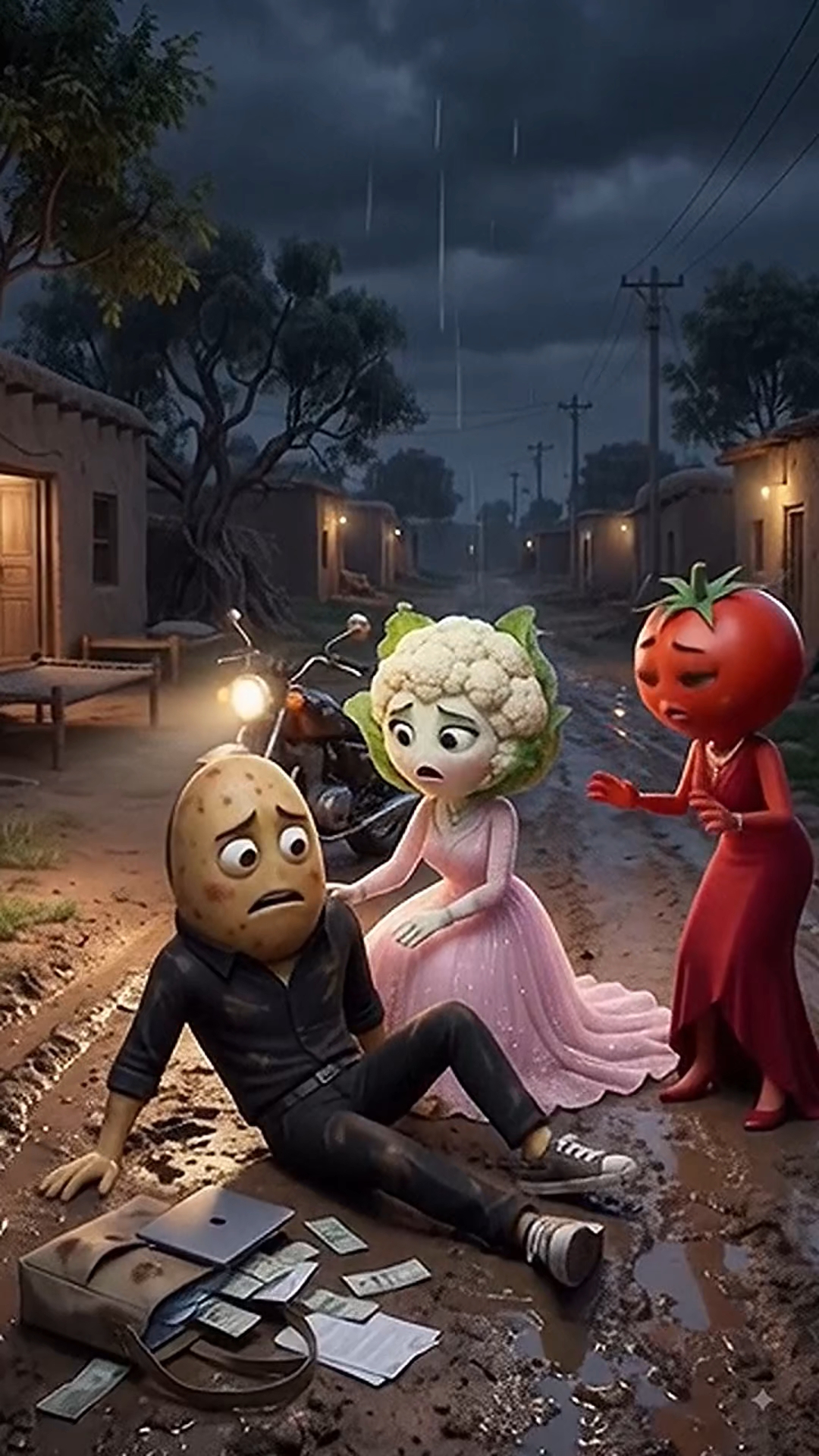🥔 आलू भैया के साथ हुआ भयानक हादसा! 😱🍅🥦 | टमाटर और गोभी की अनोखी मदद! 😂