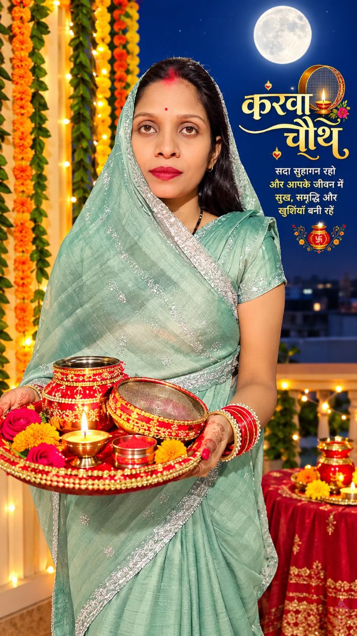 बारिश के कारण घर में करवा चौथ मनाना पड़ा