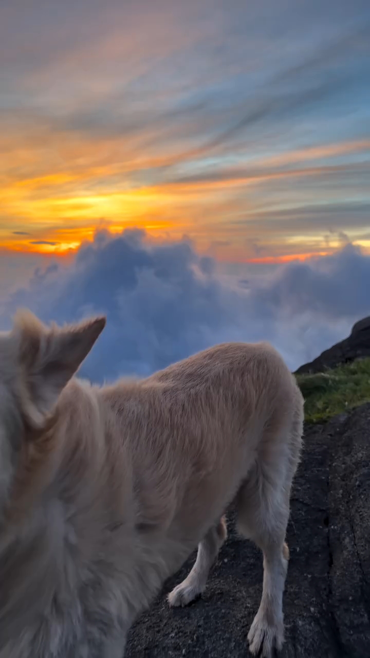 Beautiful sunset over clouds