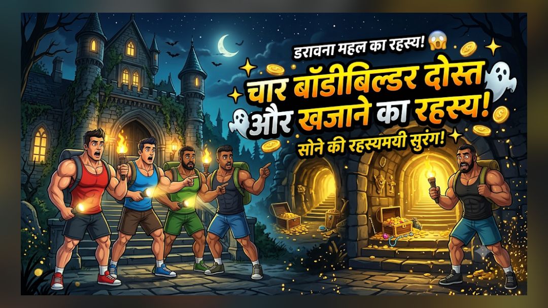 चार बॉडीबिल्डर दोस्तों का डरावना महल में खजाने का रहस्य! 😱🏰 | सोने की रहस्यमयी सुरंग |