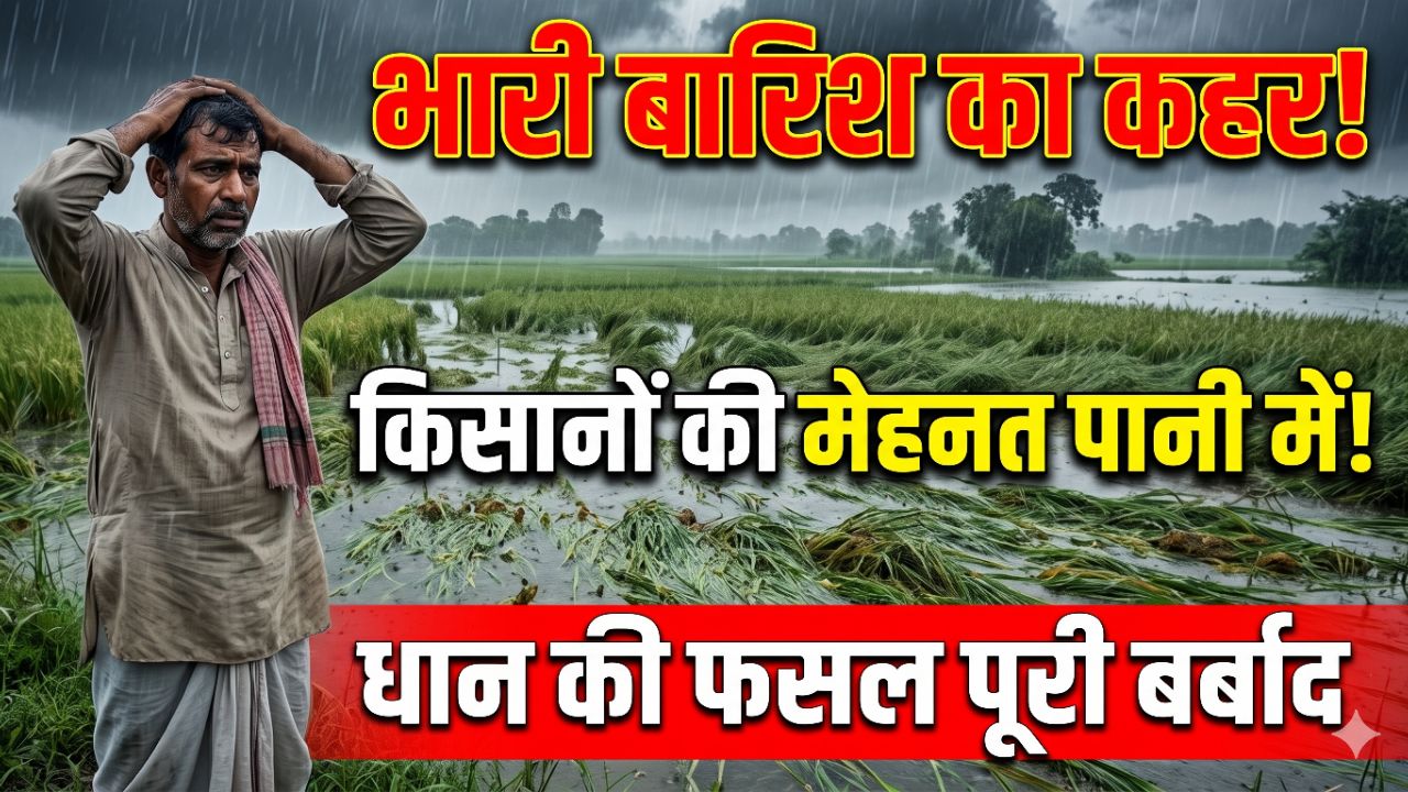 Varsha ke karan khet ka dhan barbad