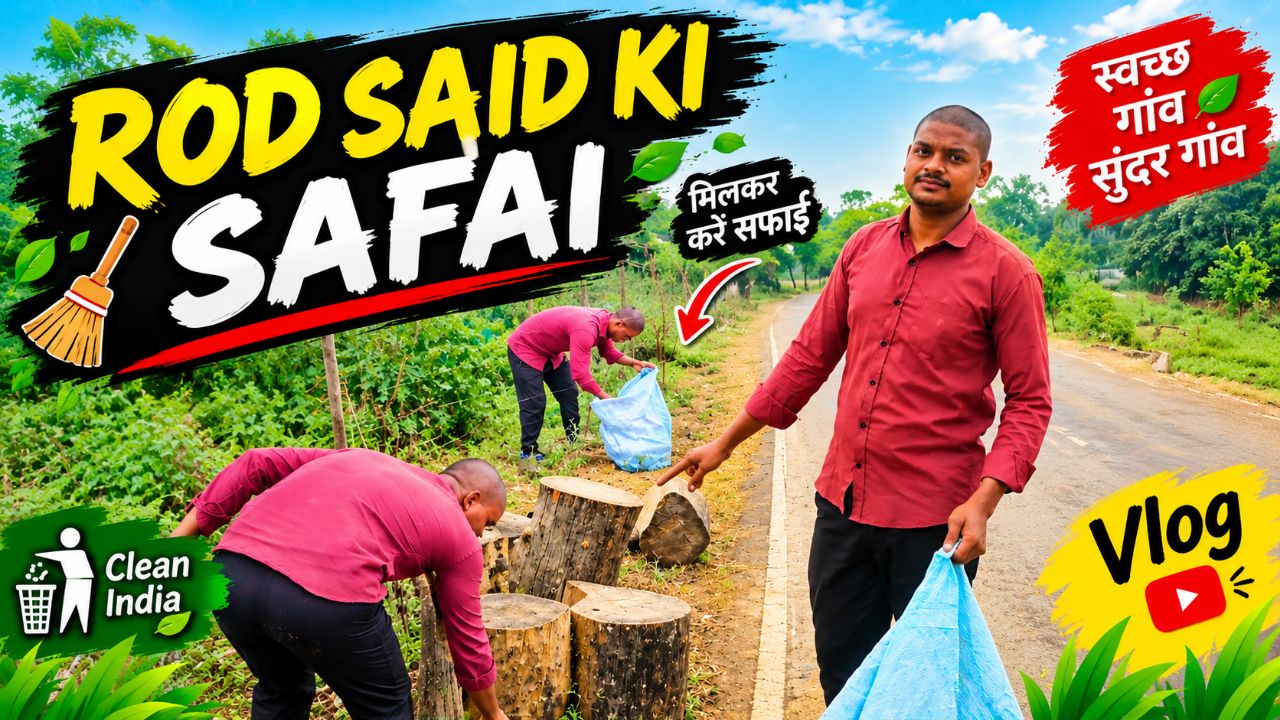 सड़क किनारे की गंदगी साफ की 💪