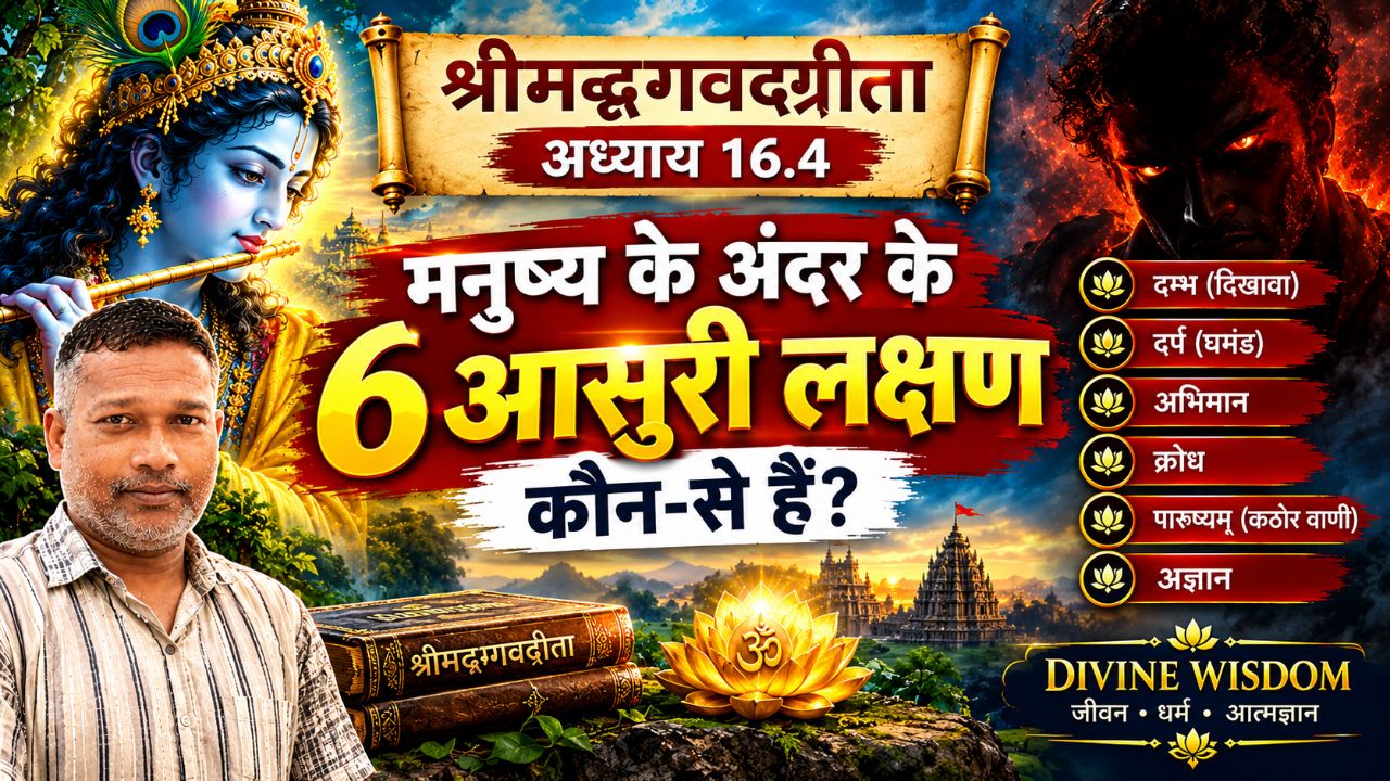 मनुष्य के अंदर के 6 आसुरी लक्षण कौन-से हैं? | भगवद्गीता 16.4 | श्रीकृष्ण का ज्ञान 🕉️