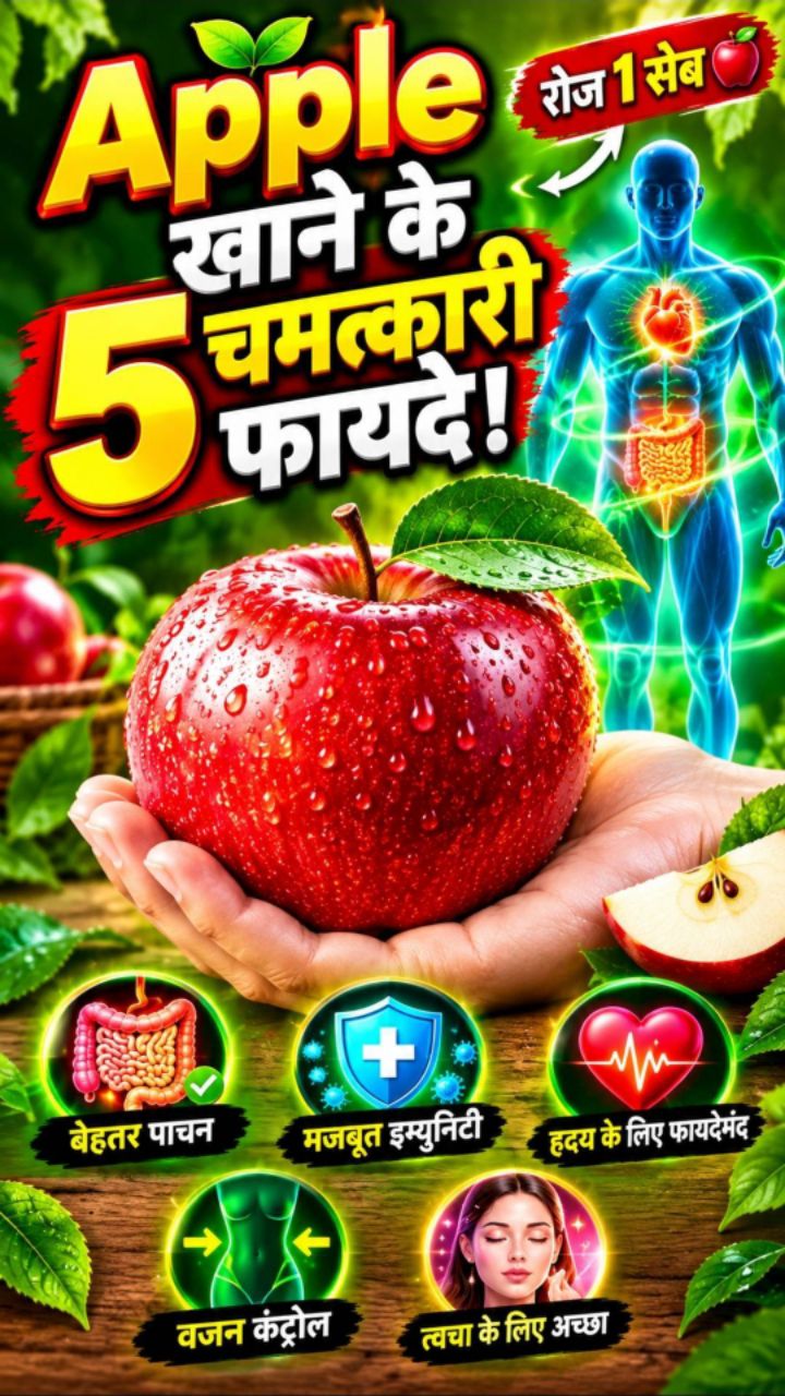 Apple खाने के 5 चमत्कारी फायदे!