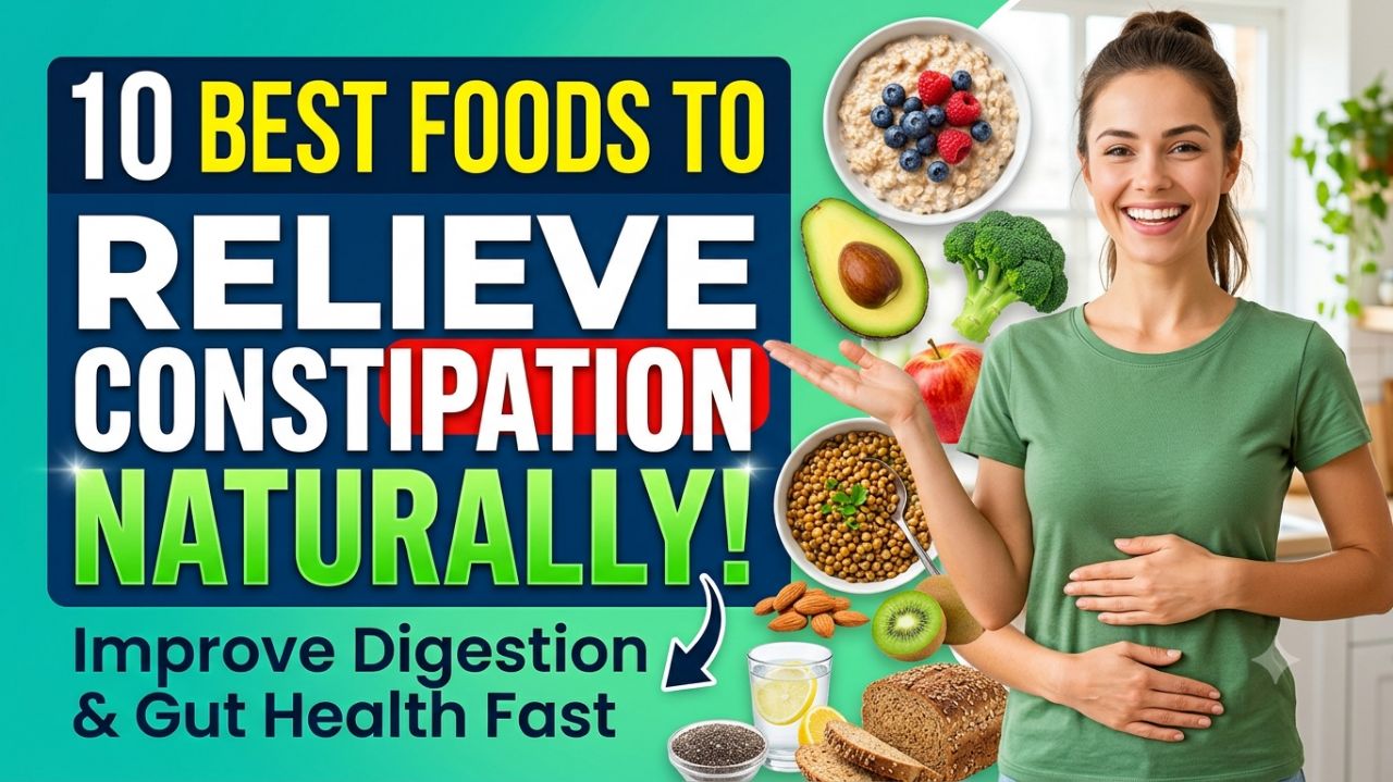 10 Best Foods to Relieve
Constipation Naturally | Improve
Digestion & Gut Health