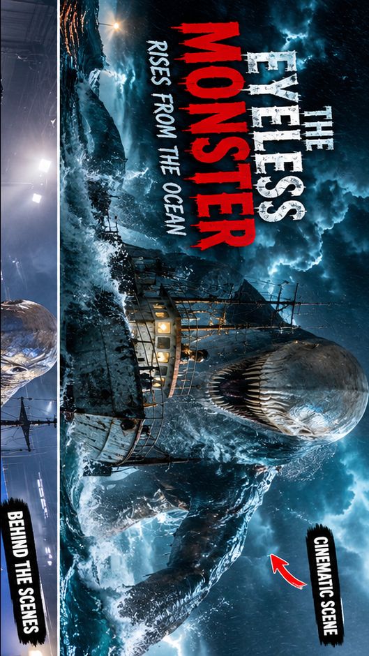 🌊 THE GIANT EYELESS MONSTER RISING BEHIND AN ABANDONED LIGHTHOUSE! 👁️