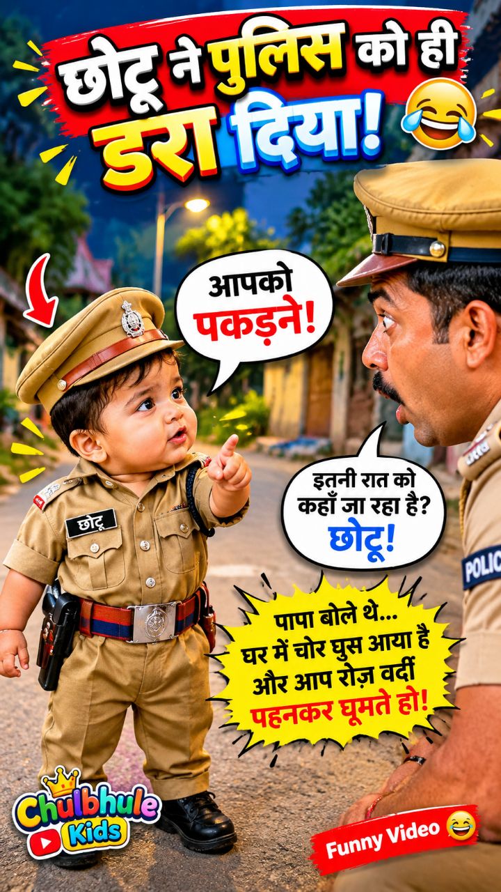 छोटू ने पुलिस को ही डरा दिया! | Chhotu Police Comedy | Chulbhule Kids*