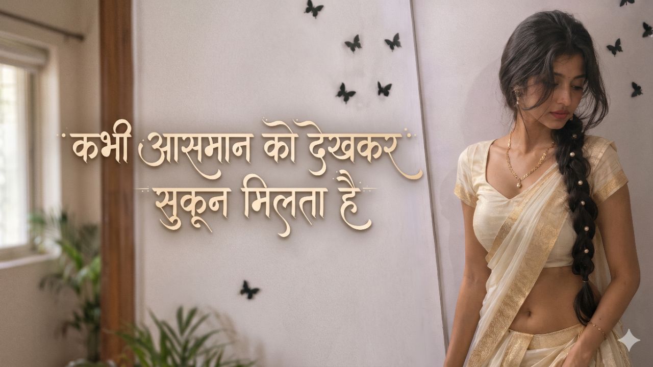 कभी आसमान को देखकर सुकून मिलता है… 🥀❤️ | जिंदगी की खूबसूरत शायरी