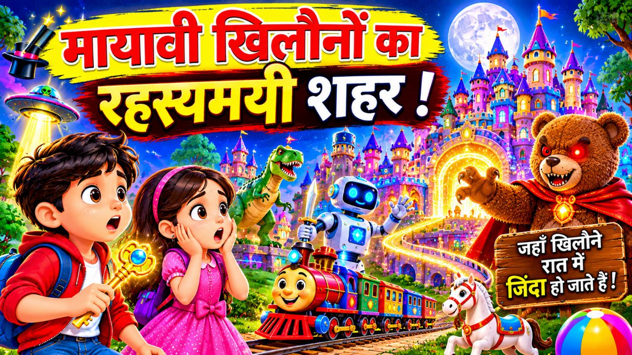 🧸 मायावी खिलौनों का रहस्यमयी शहर 😱 रात होते ही जिंदा हो उठे खिलौने! | जादुई हिंदी कहानी
