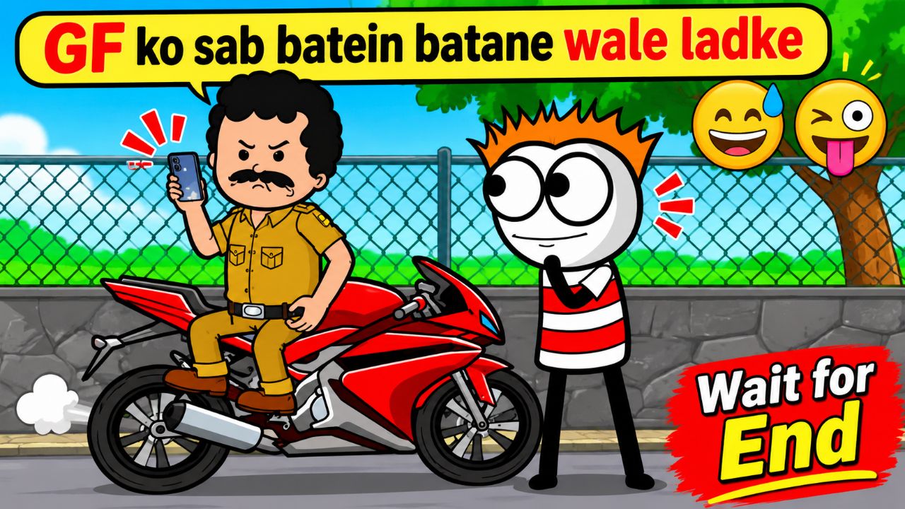 😂 GF को बाइक पर बैठाने का मजेदार अंदाज | Funny Cartoon Comedy @cartoonfunny11 🤣🔥