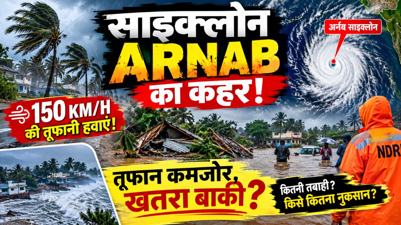 Breaking News: साइक्लोन अर्नव का कहर। || इसका असर कहां तक हों सकता है #todaynews #newsupdate