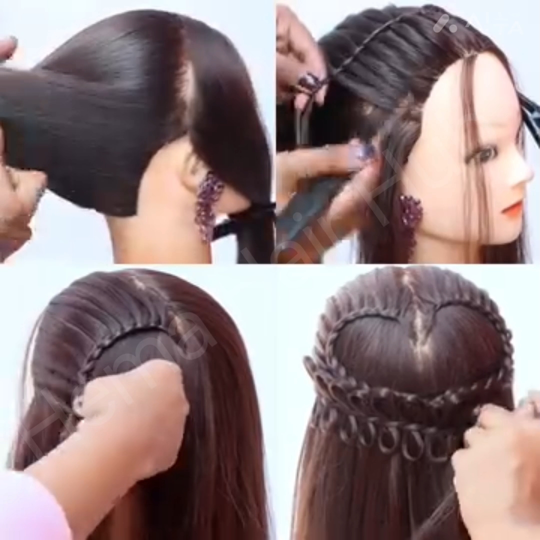 Open Hair Heart Shape Braid Hairstyle | Beautiful & Easy Hairstyle for Girls