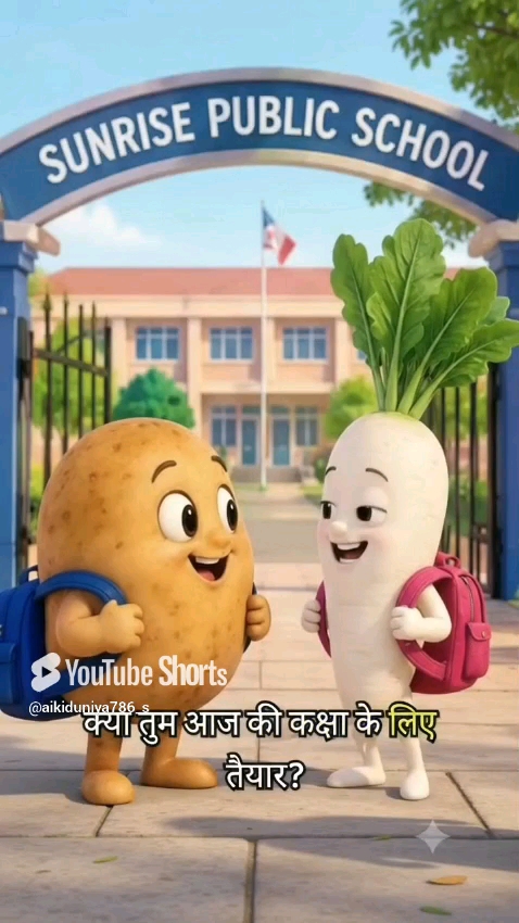 🥔 आलू और मूली का स्कूल में धमाल 😂 | मजेदार कार्टून वीडियो | #ShortsDescription