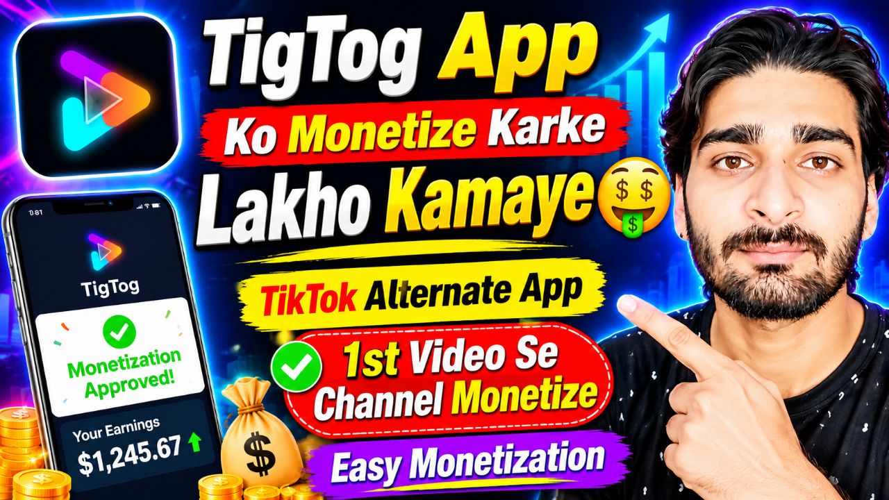 TigTog App Ko Monetize Karke Lakho Kamaye 😱 | TikTok Alternative App | First Video Se Earning 2026