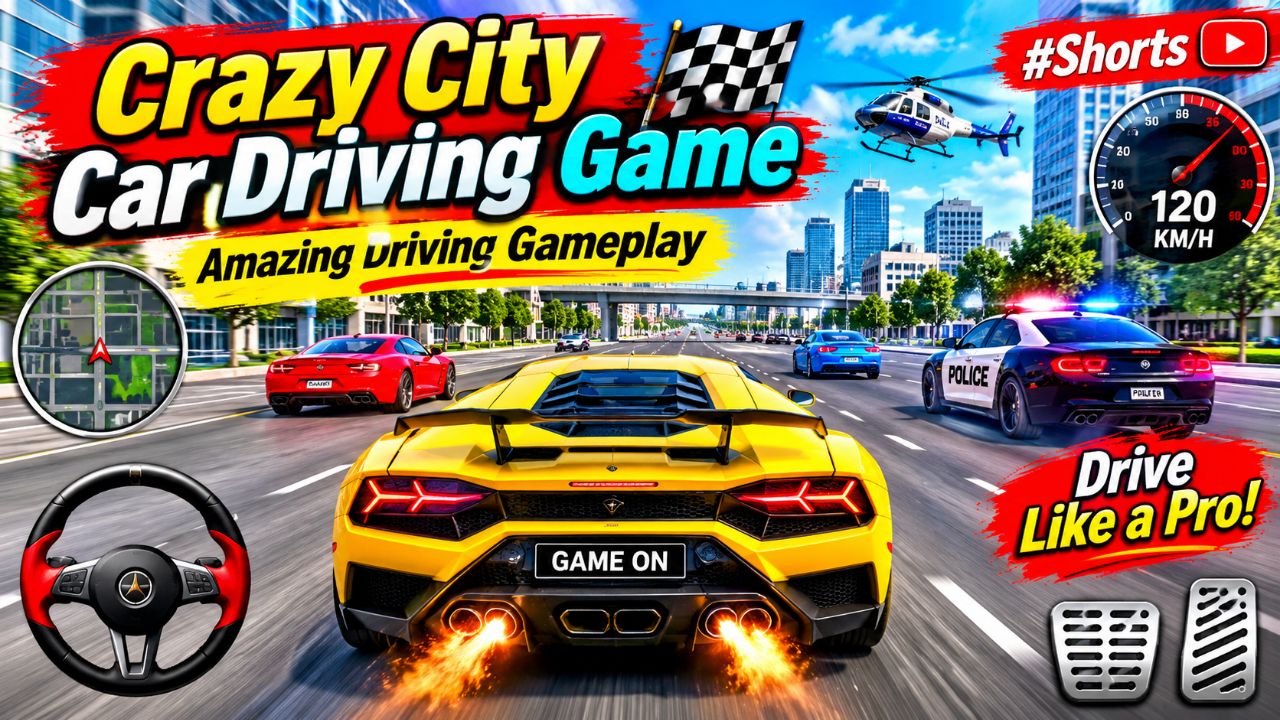 Crazy City Car Driving Game 🚗🔥 | Amazing Driving Gameplay #Shorts