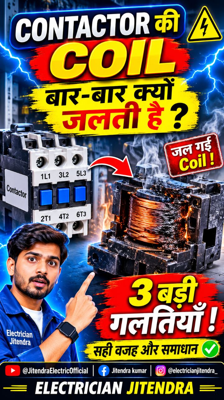⚡ Contactor की Coil बार-बार क्यों जल जाती है? 😱

क्या इसकी वजह Overvoltage, Armature या Loose Conne