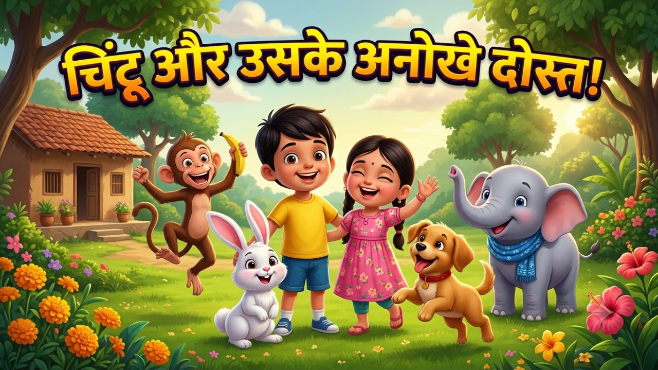 चिंटू और उसके जानवर दोस्तों की अनोखी दोस्ती 🐵🐰🐘 | मजेदार हिंदी कार्टून कहानी | Chulbuli Duniya🐵