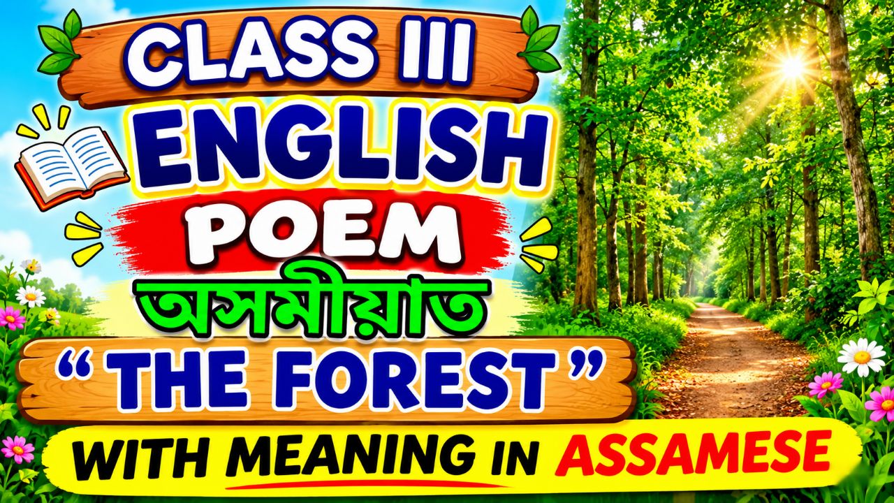 🥰Class III English poem😘 The Forest🤡 অসমীয়া ভাঙনিৰ সৈতে 💞