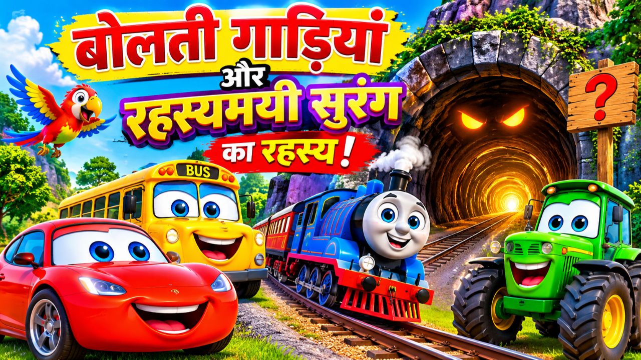 बोलती गाड़ियों का रहस्यमयी सफर 🚗🚂 | अंधेरी सुरंग में छिपा था कौन-सा खौफनाक राज? 😱✨ | Hindi Cartoo